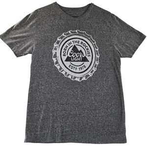 Coors Light Born in the Rockies Gray T-Shirt Mens Size M